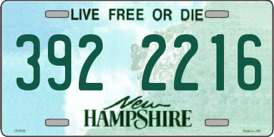 NH license plate 3922216