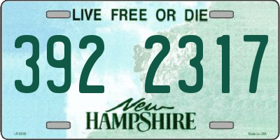 NH license plate 3922317
