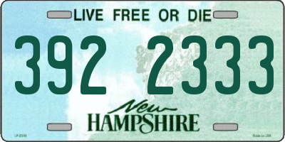 NH license plate 3922333
