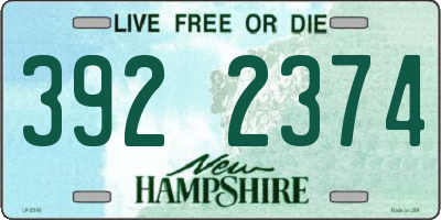 NH license plate 3922374