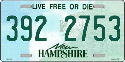 NH license plate 3922753