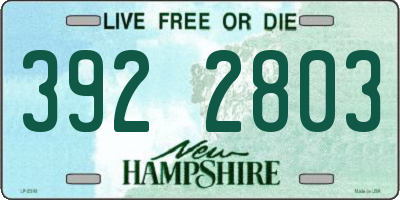 NH license plate 3922803