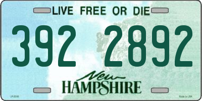 NH license plate 3922892