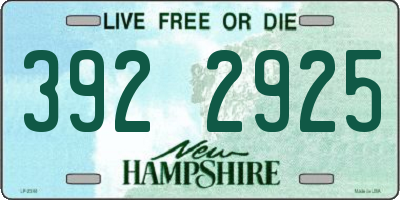 NH license plate 3922925