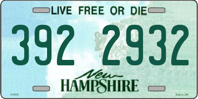NH license plate 3922932