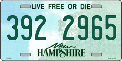 NH license plate 3922965