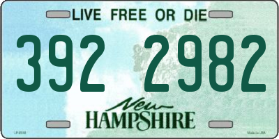 NH license plate 3922982
