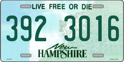 NH license plate 3923016