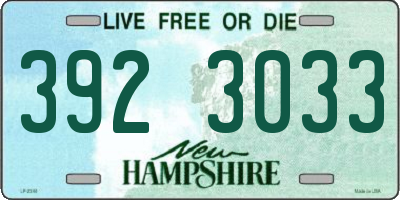 NH license plate 3923033