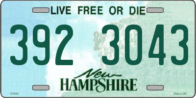 NH license plate 3923043