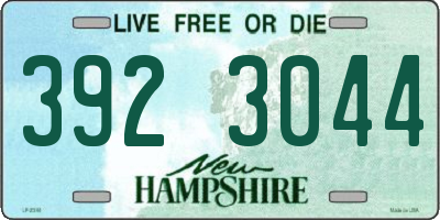 NH license plate 3923044