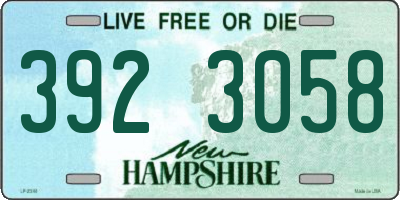 NH license plate 3923058