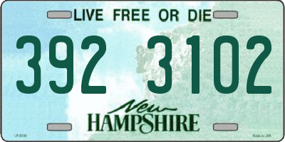 NH license plate 3923102