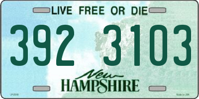 NH license plate 3923103