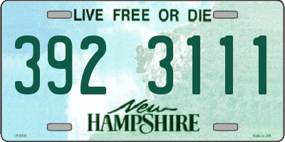 NH license plate 3923111