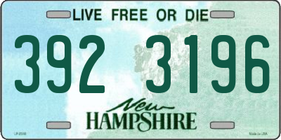 NH license plate 3923196