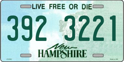 NH license plate 3923221
