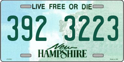 NH license plate 3923223
