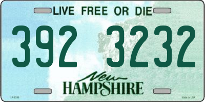 NH license plate 3923232