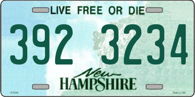 NH license plate 3923234