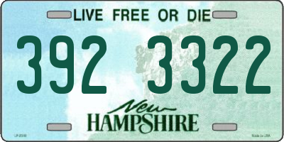 NH license plate 3923322