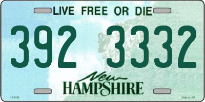 NH license plate 3923332