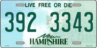 NH license plate 3923343