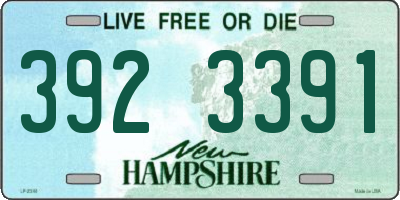 NH license plate 3923391