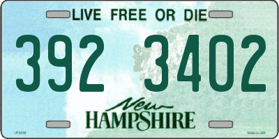 NH license plate 3923402