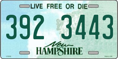 NH license plate 3923443