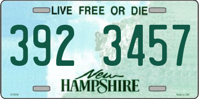 NH license plate 3923457