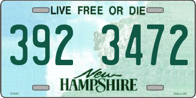 NH license plate 3923472