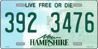 NH license plate 3923476