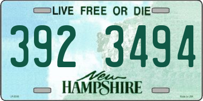 NH license plate 3923494