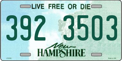NH license plate 3923503