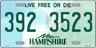 NH license plate 3923523