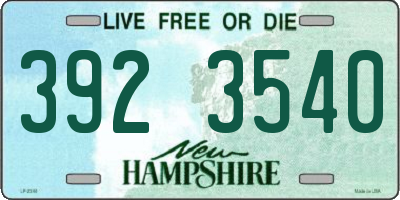 NH license plate 3923540
