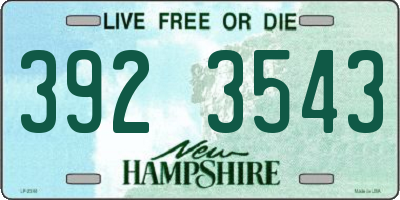 NH license plate 3923543