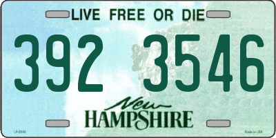 NH license plate 3923546