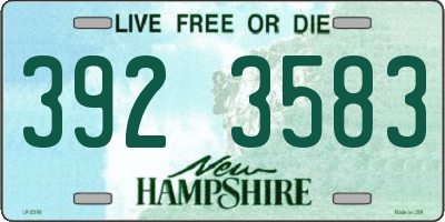 NH license plate 3923583
