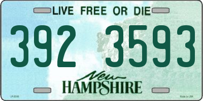 NH license plate 3923593