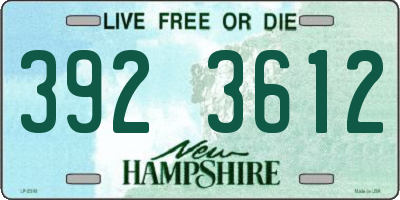 NH license plate 3923612