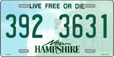 NH license plate 3923631
