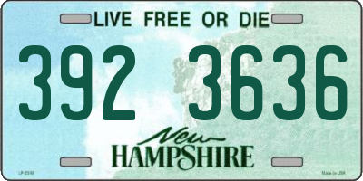 NH license plate 3923636