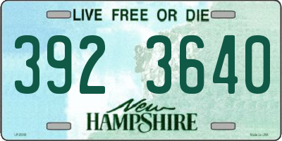 NH license plate 3923640