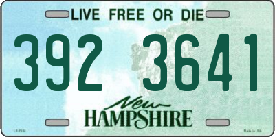 NH license plate 3923641