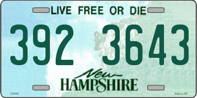 NH license plate 3923643