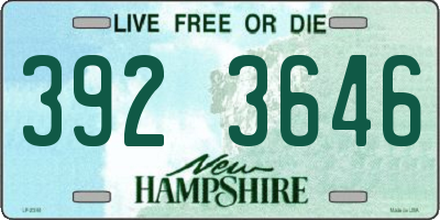 NH license plate 3923646