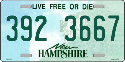 NH license plate 3923667