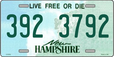 NH license plate 3923792